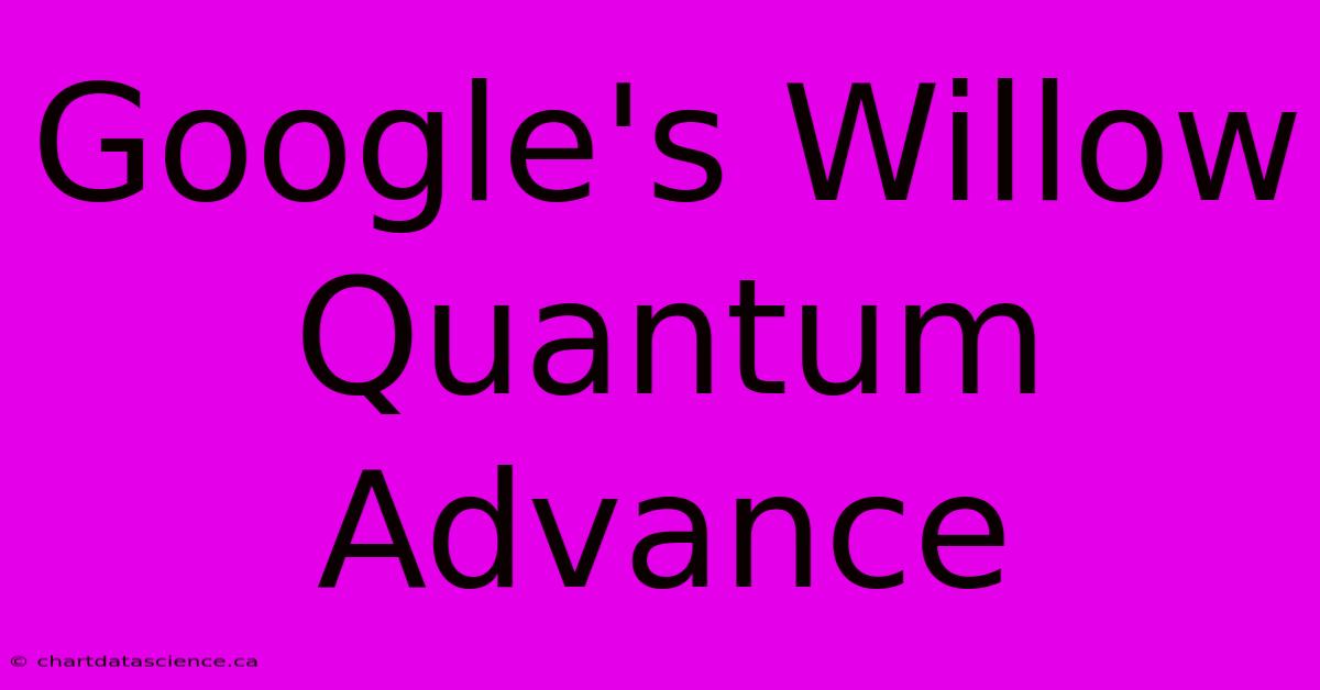 Google's Willow Quantum Advance