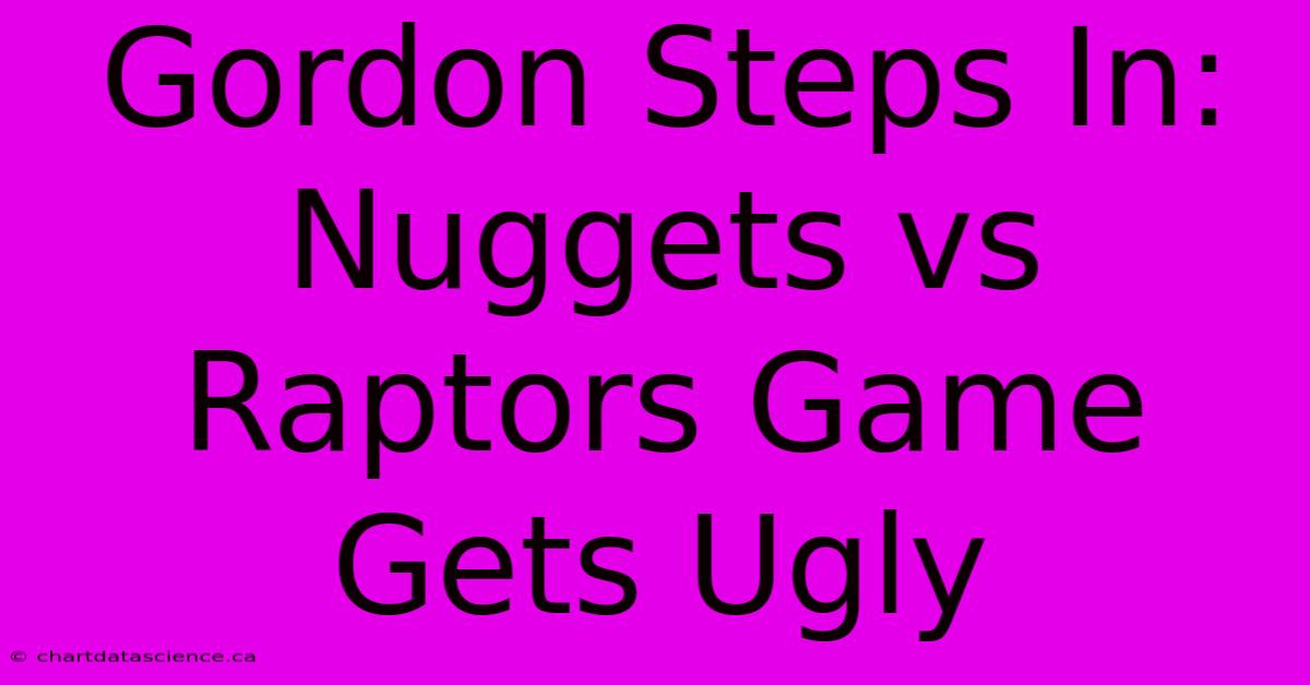 Gordon Steps In: Nuggets Vs Raptors Game Gets Ugly