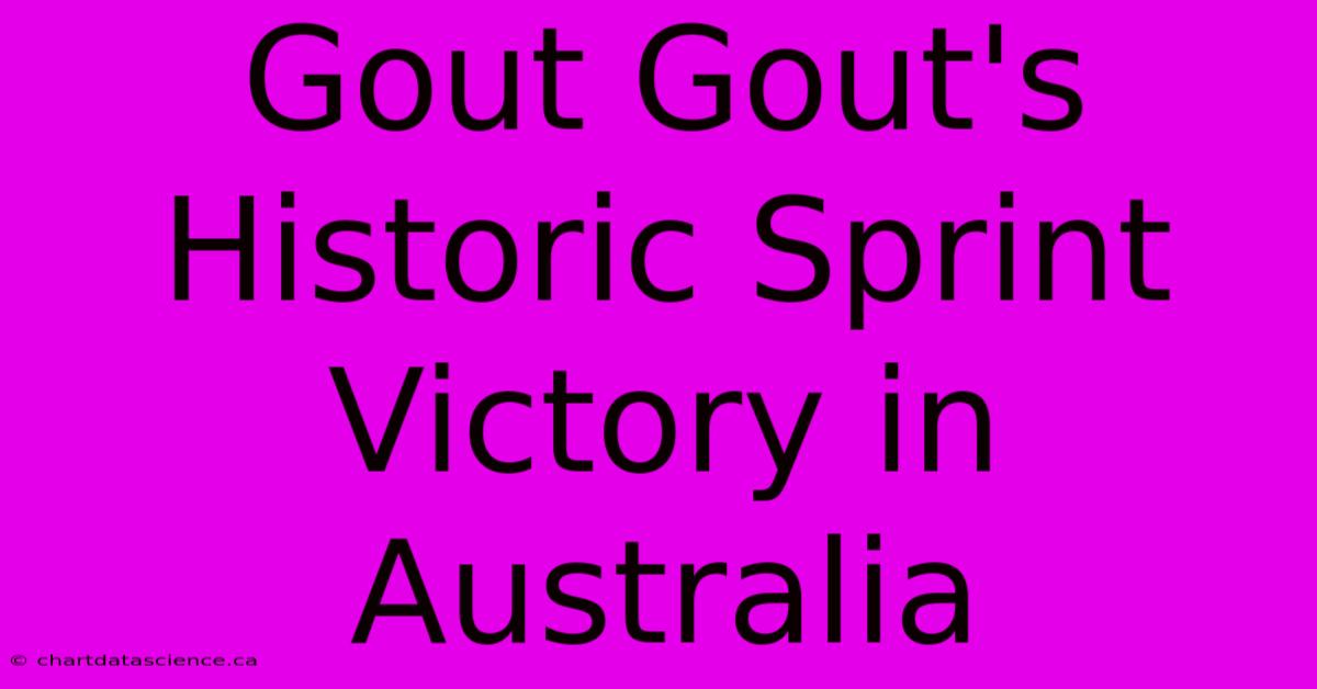 Gout Gout's Historic Sprint Victory In Australia