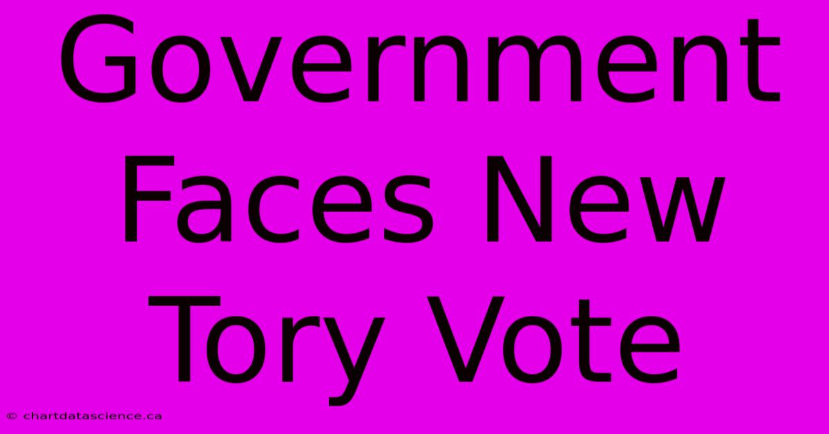 Government Faces New Tory Vote