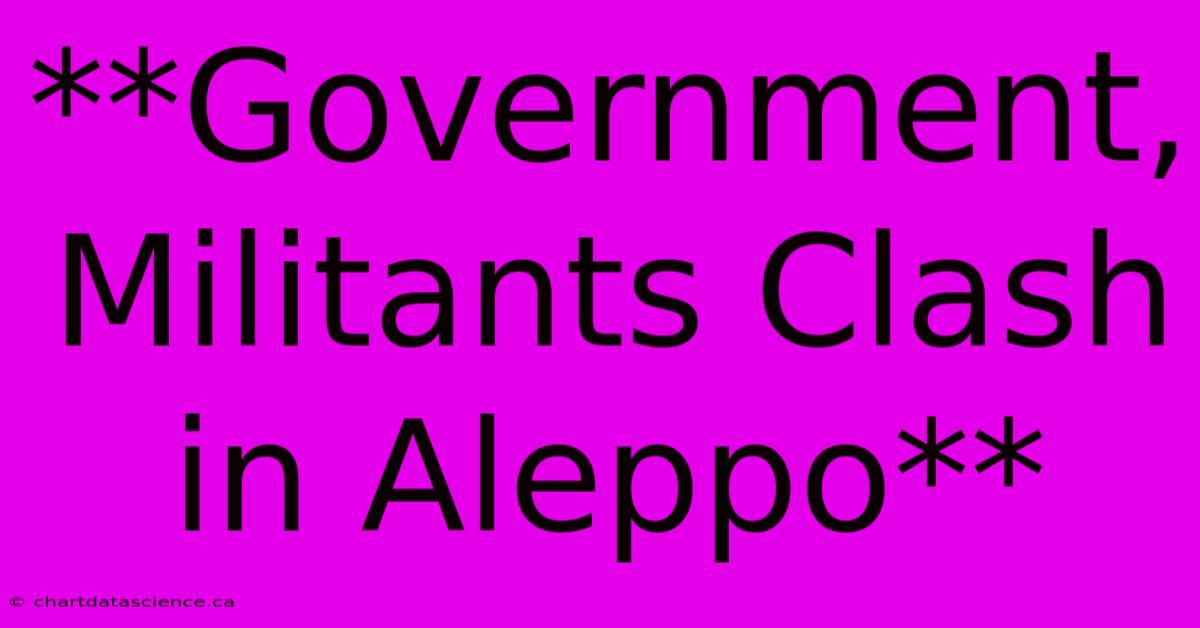 **Government, Militants Clash In Aleppo**