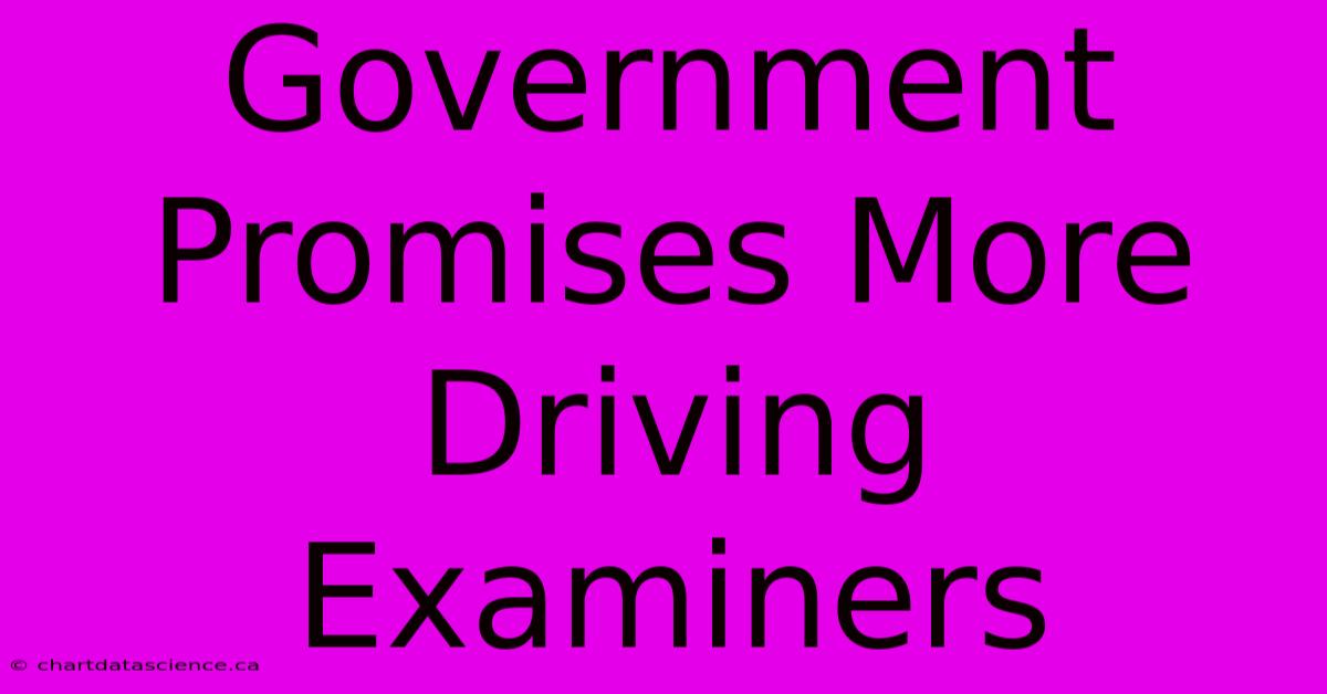 Government Promises More Driving Examiners