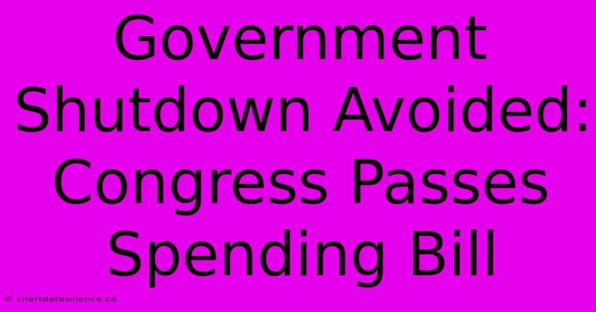 Government Shutdown Avoided: Congress Passes Spending Bill