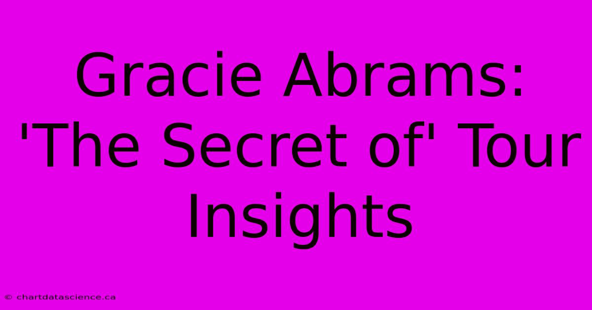 Gracie Abrams: 'The Secret Of' Tour Insights