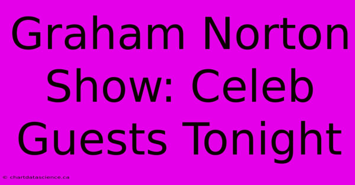 Graham Norton Show: Celeb Guests Tonight