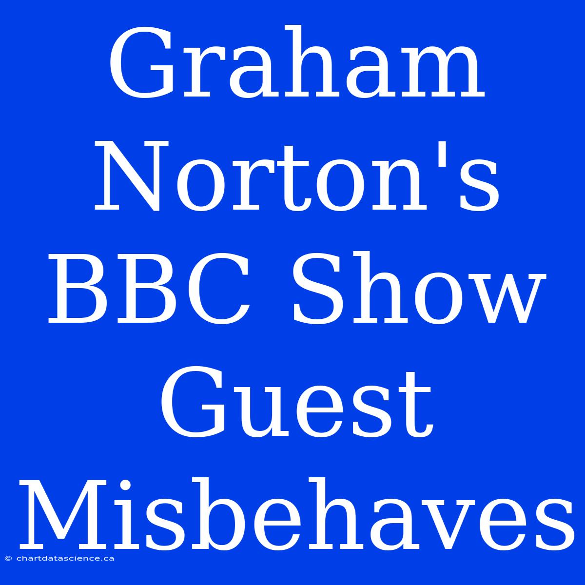 Graham Norton's BBC Show Guest Misbehaves