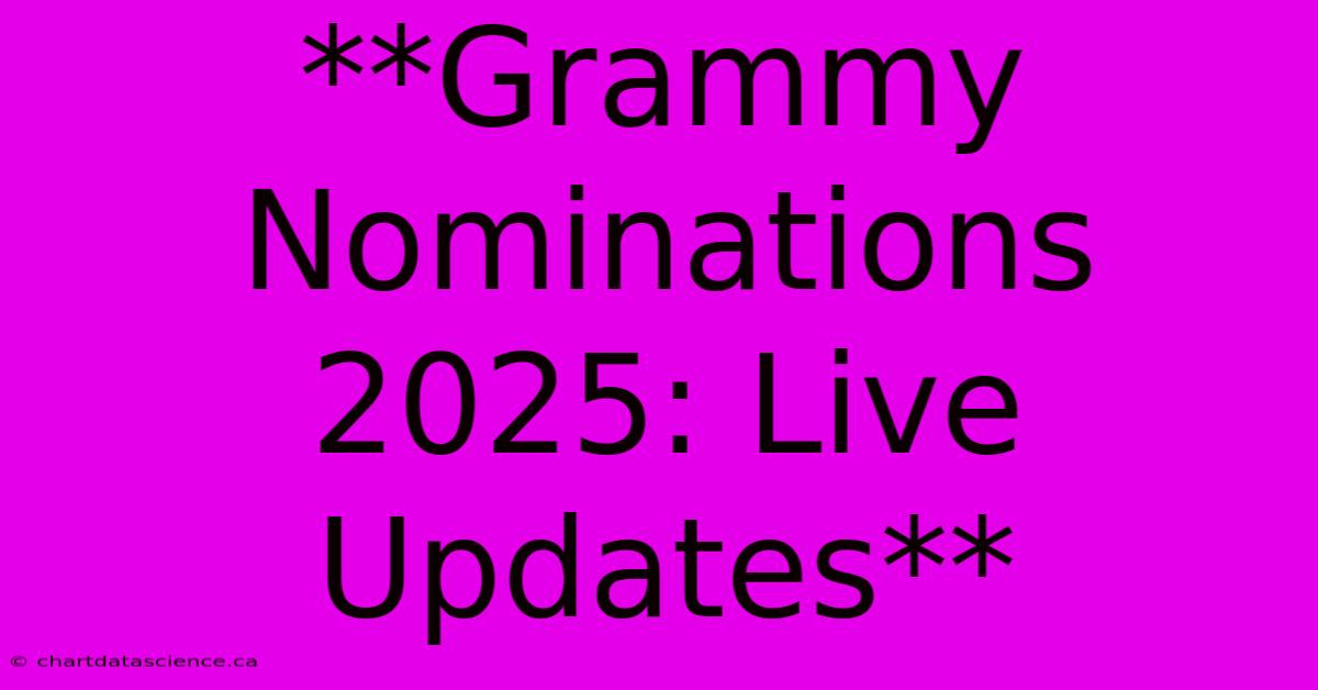 **Grammy Nominations 2025: Live Updates**