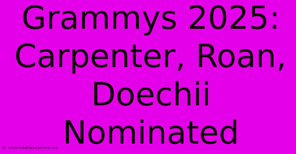 Grammys 2025: Carpenter, Roan, Doechii Nominated