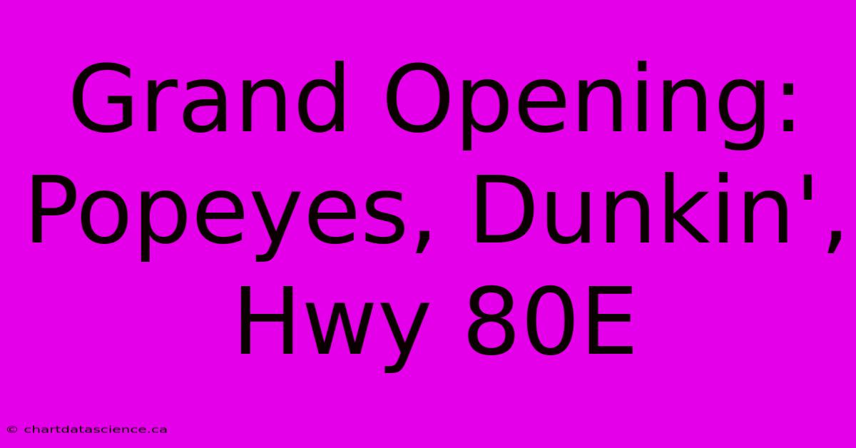 Grand Opening: Popeyes, Dunkin', Hwy 80E