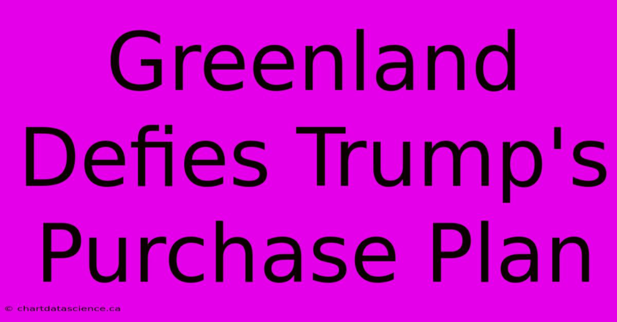 Greenland Defies Trump's Purchase Plan