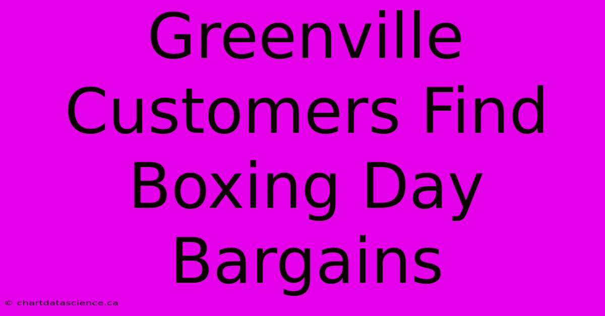 Greenville Customers Find Boxing Day Bargains