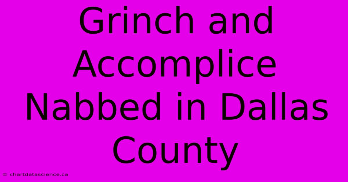 Grinch And Accomplice Nabbed In Dallas County