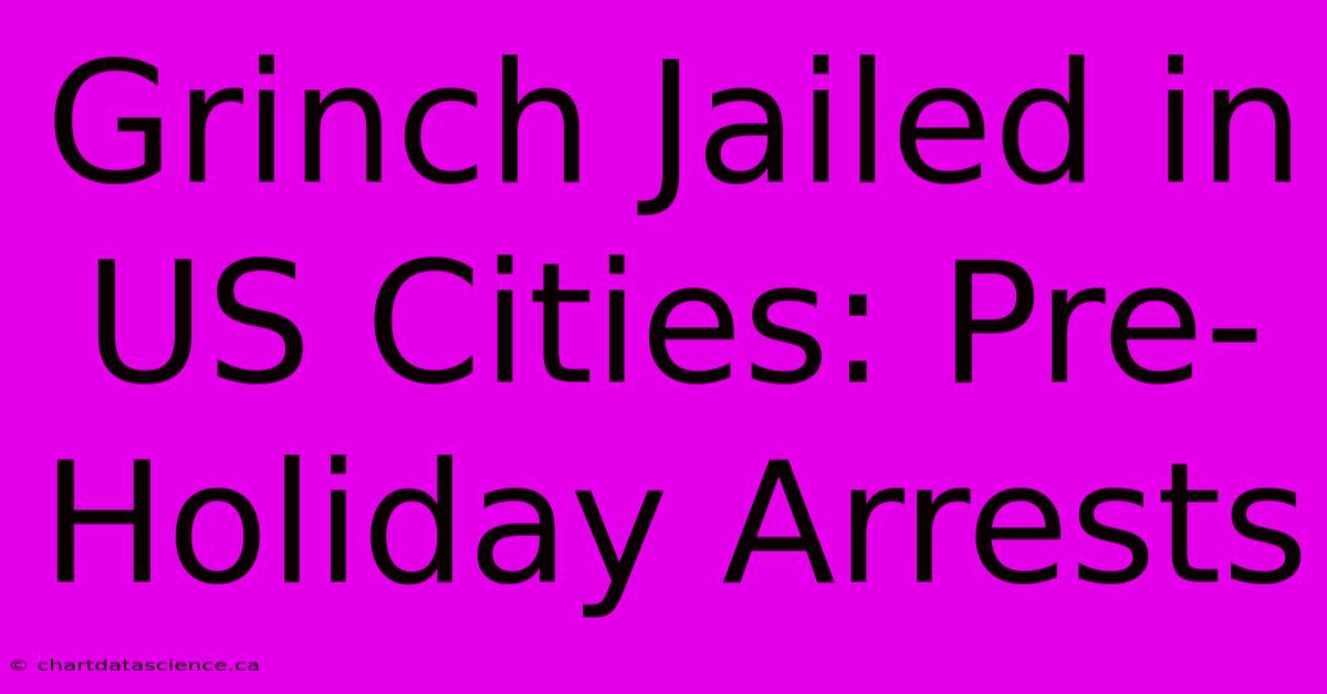 Grinch Jailed In US Cities: Pre-Holiday Arrests