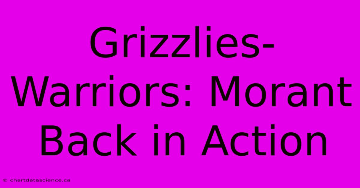 Grizzlies-Warriors: Morant Back In Action