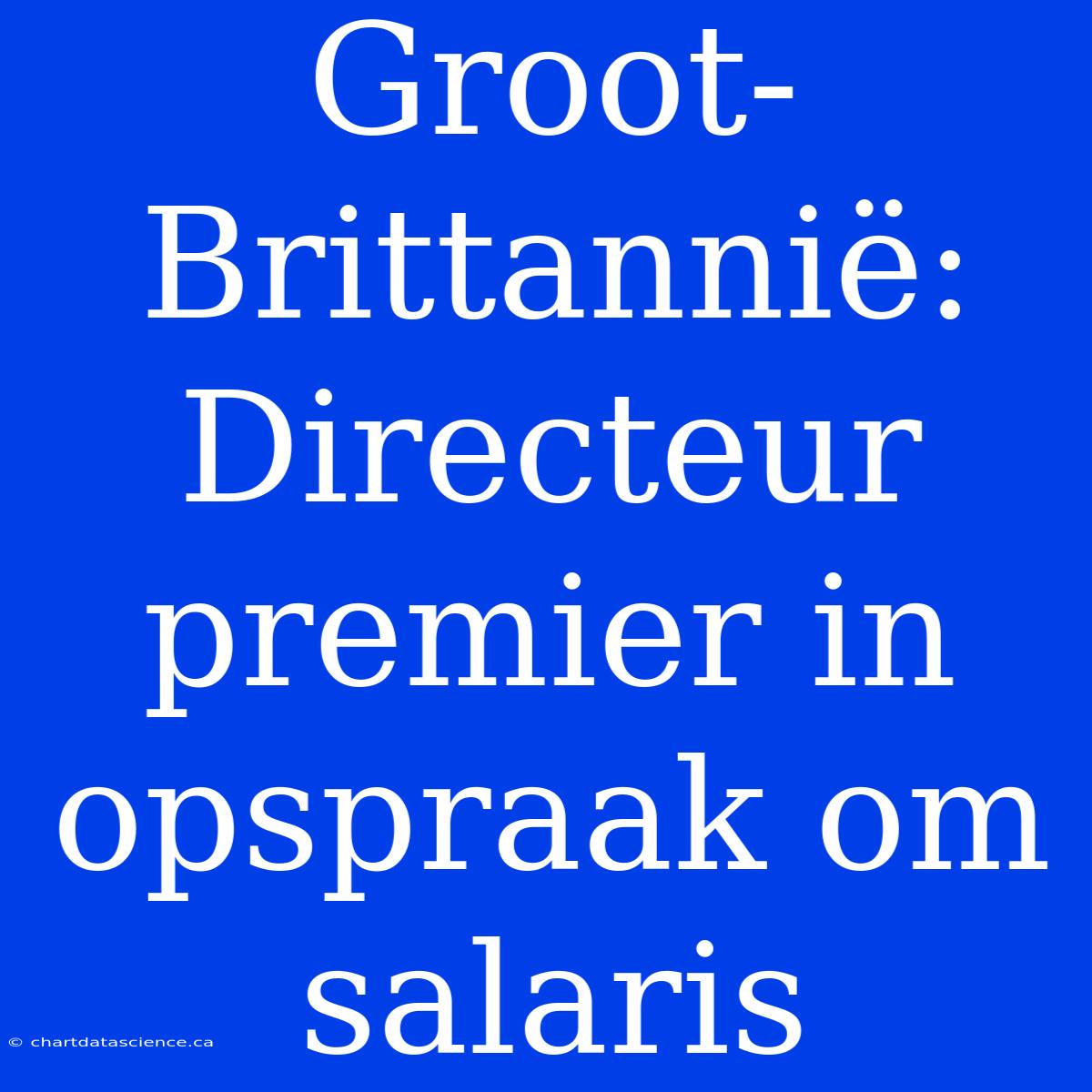 Groot-Brittannië: Directeur Premier In Opspraak Om Salaris