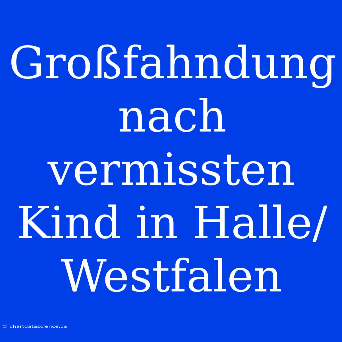 Großfahndung Nach Vermissten Kind In Halle/Westfalen