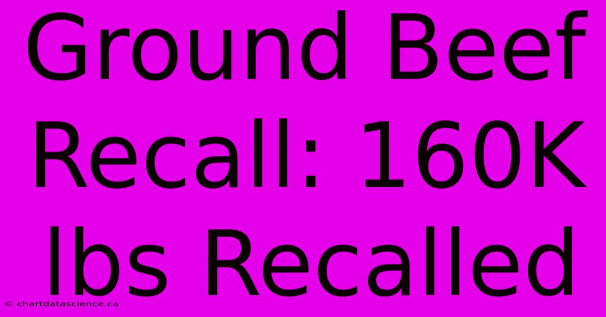 Ground Beef Recall: 160K Lbs Recalled