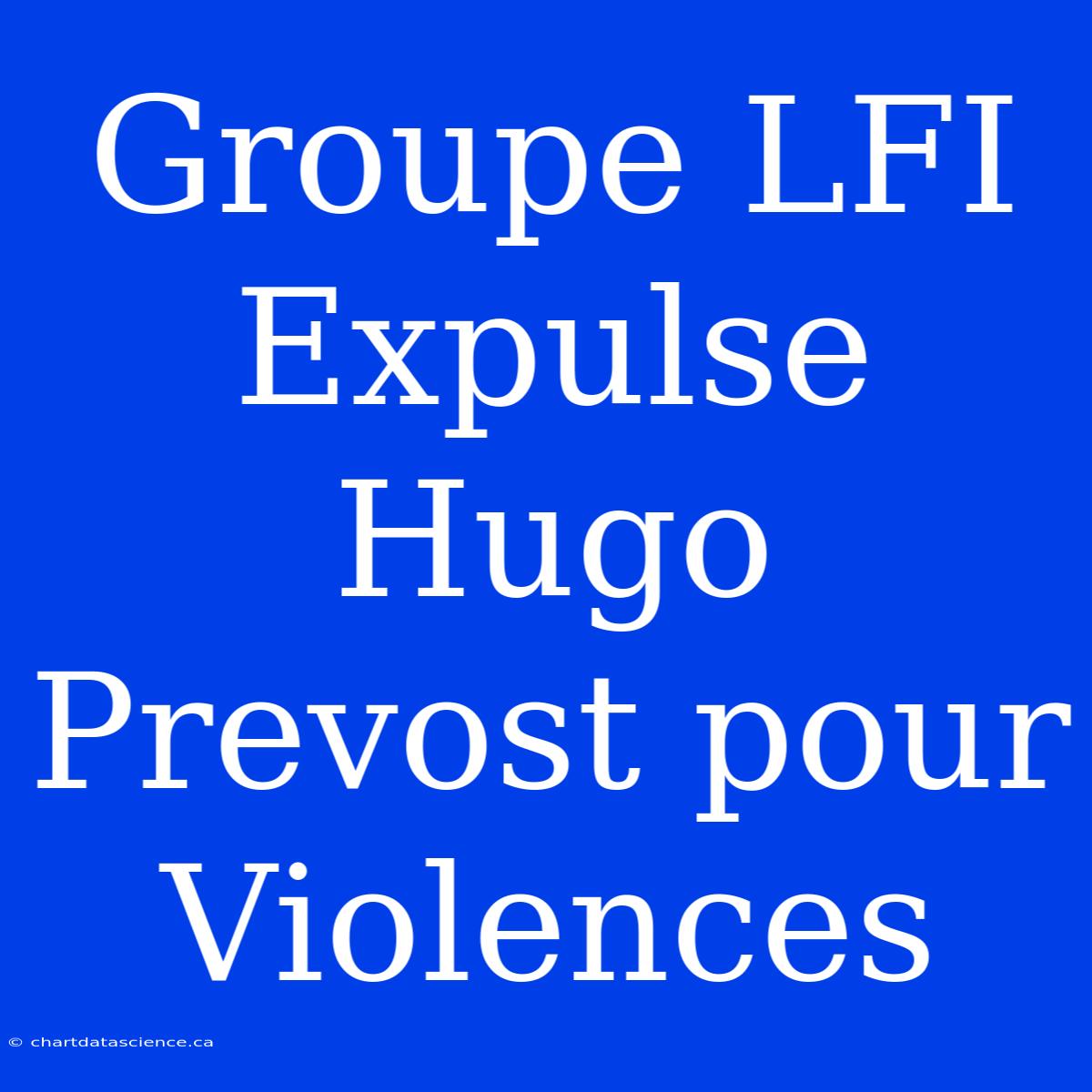 Groupe LFI Expulse Hugo Prevost Pour Violences