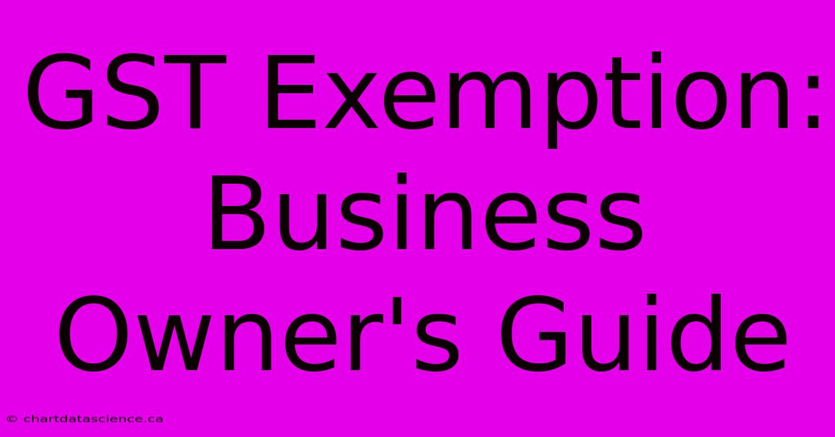 GST Exemption: Business Owner's Guide