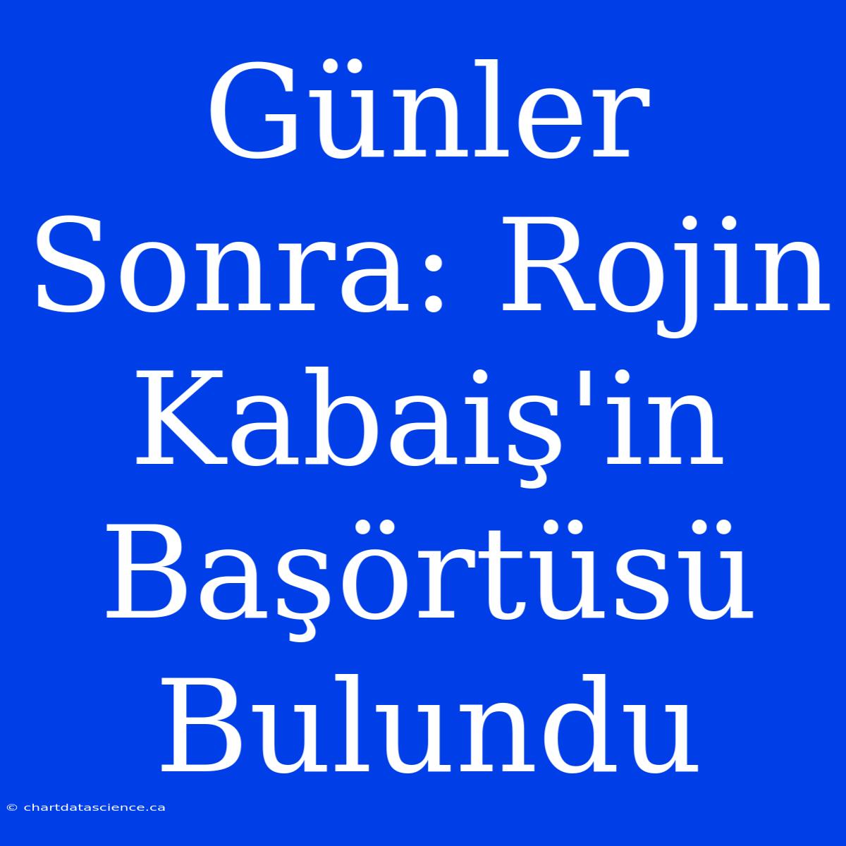 Günler Sonra: Rojin Kabaiş'in Başörtüsü Bulundu