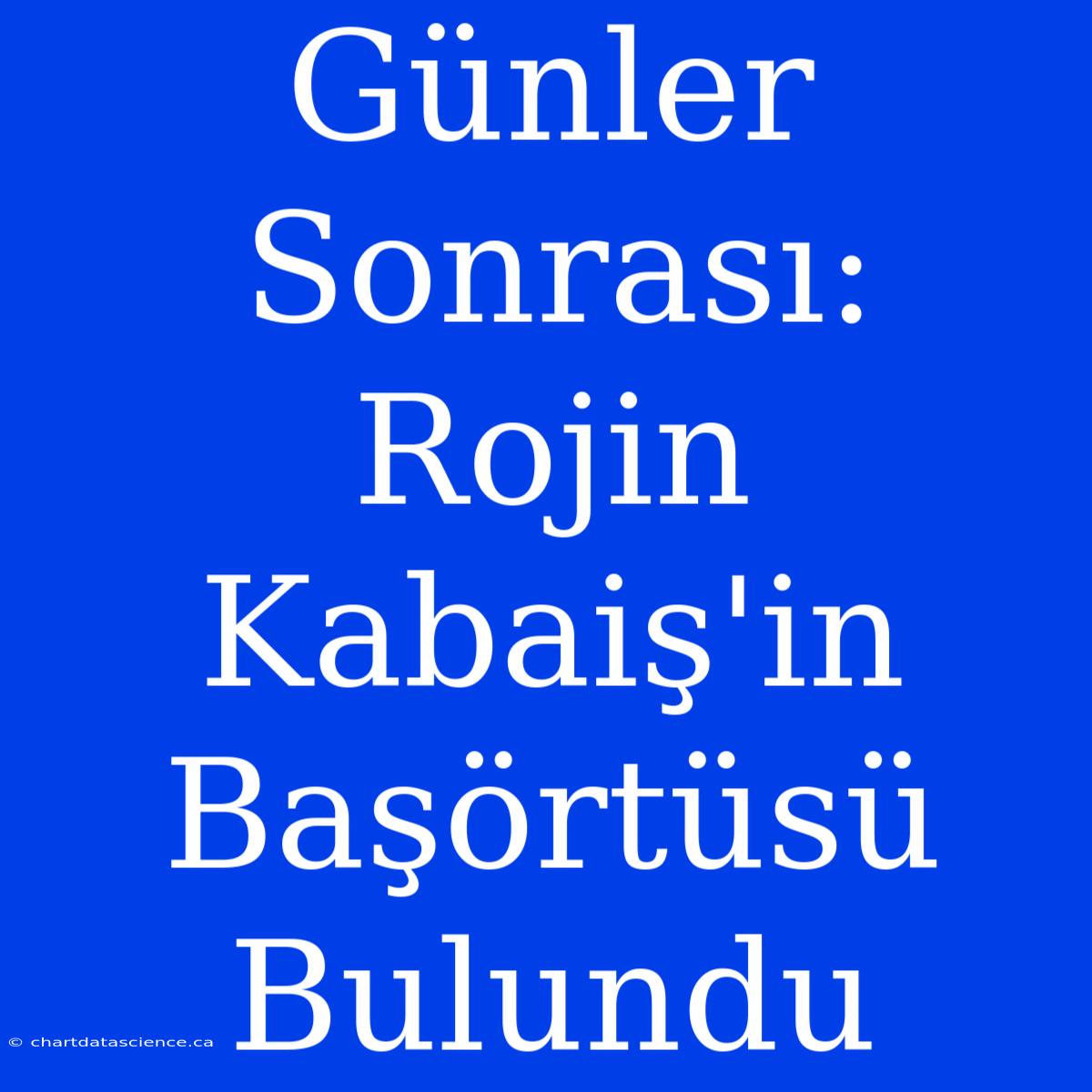 Günler Sonrası: Rojin Kabaiş'in Başörtüsü Bulundu