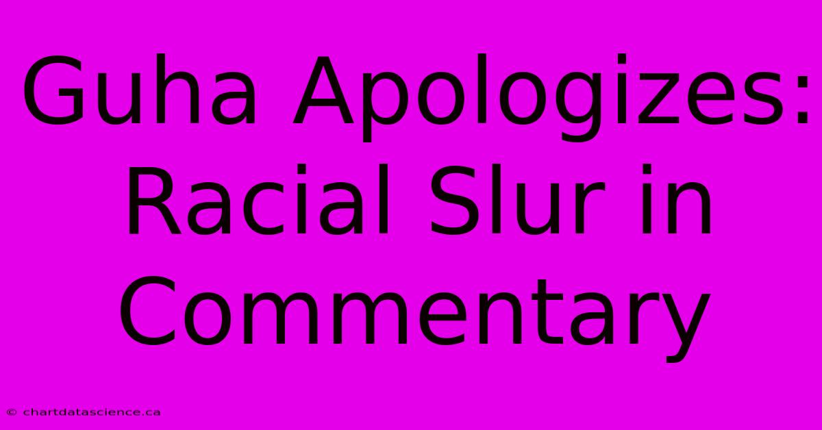 Guha Apologizes: Racial Slur In Commentary