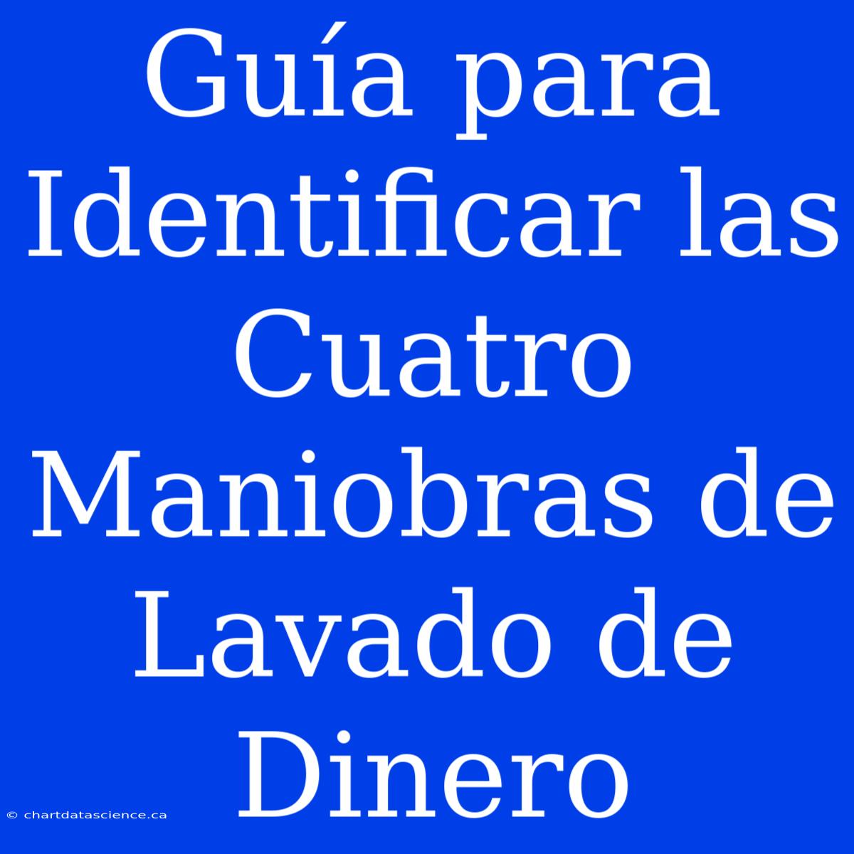 Guía Para Identificar Las Cuatro Maniobras De Lavado De Dinero