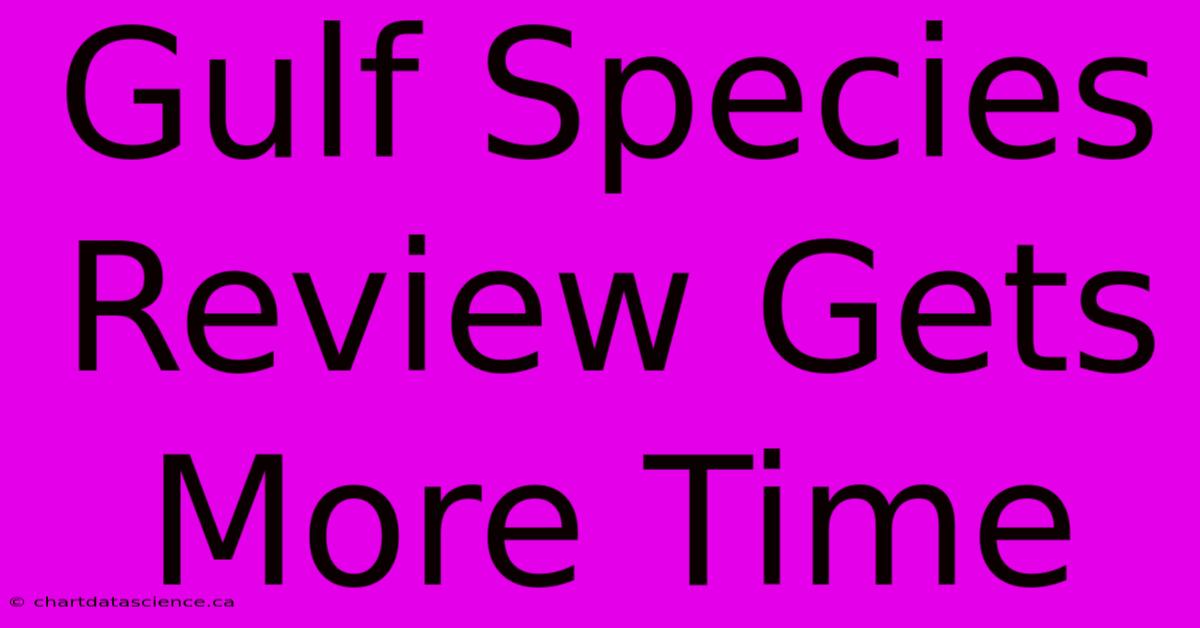 Gulf Species Review Gets More Time