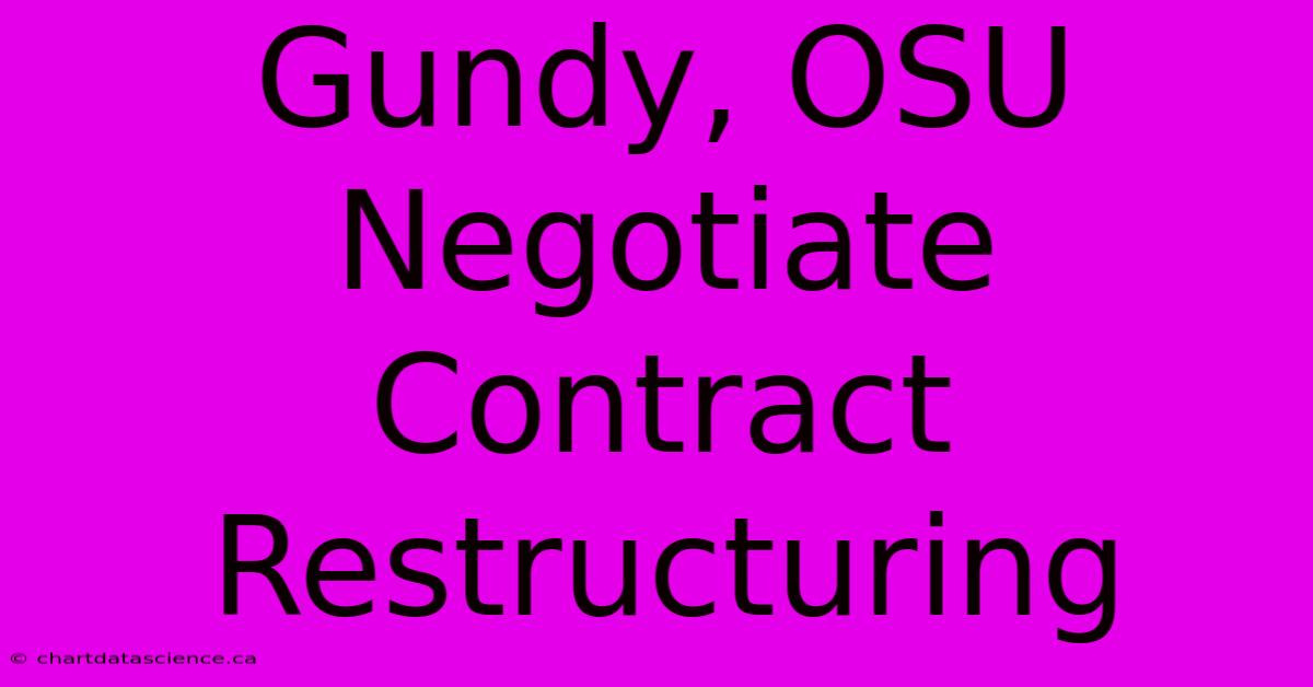 Gundy, OSU Negotiate Contract Restructuring