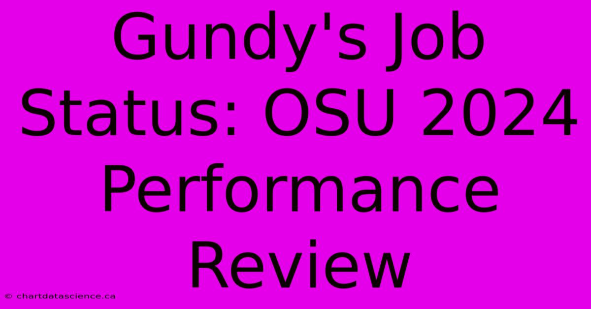 Gundy's Job Status: OSU 2024 Performance Review