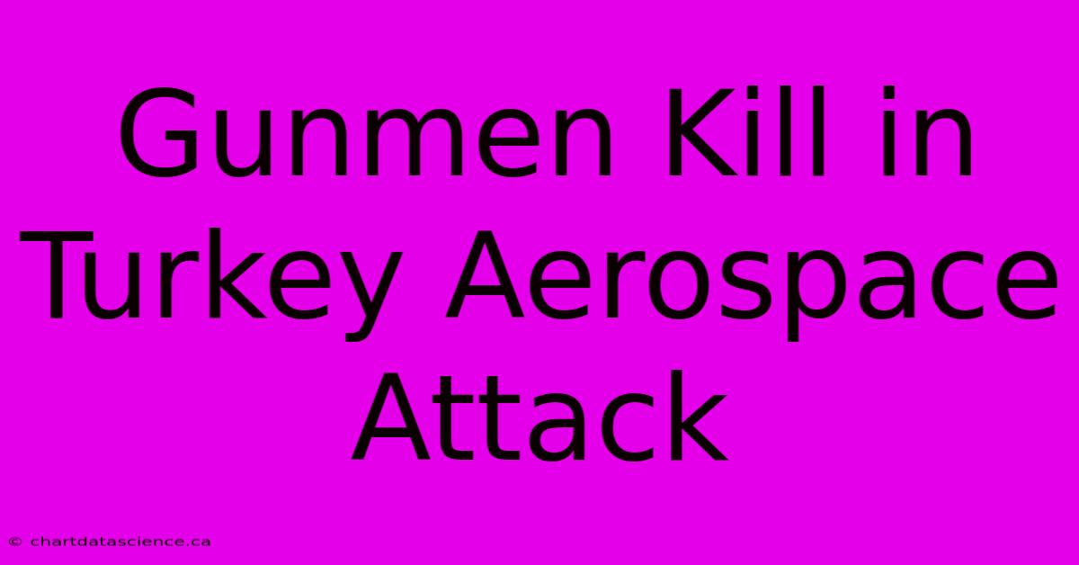 Gunmen Kill In Turkey Aerospace Attack 