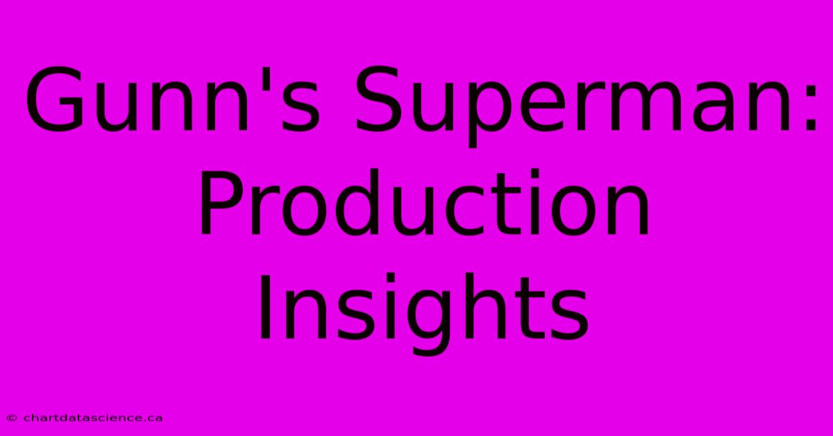 Gunn's Superman: Production Insights