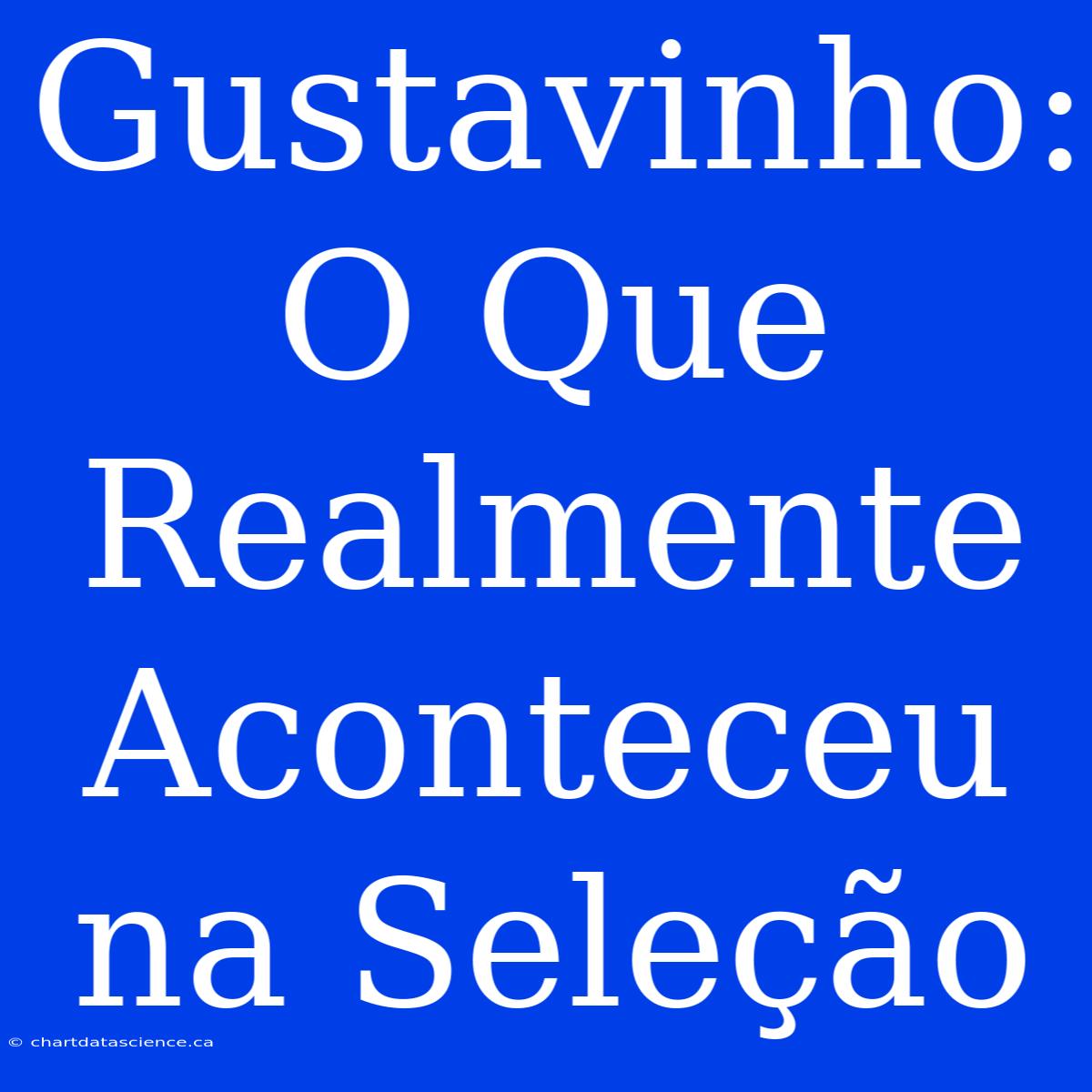 Gustavinho: O Que Realmente Aconteceu Na Seleção