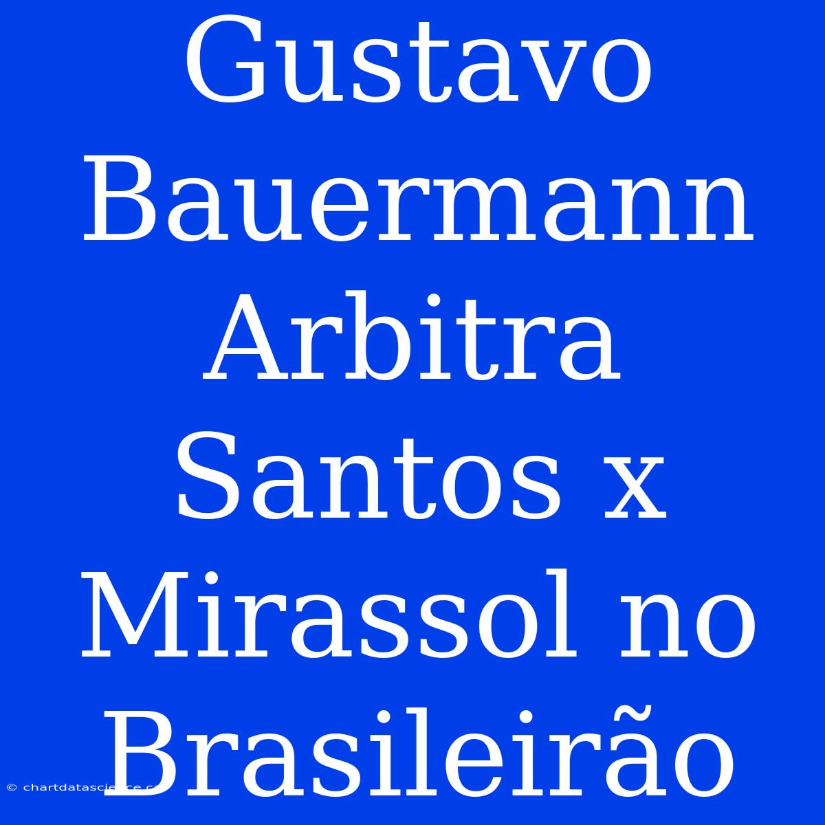 Gustavo Bauermann Arbitra Santos X Mirassol No Brasileirão