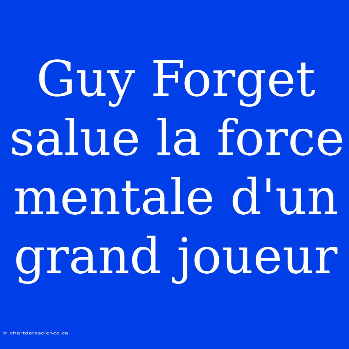 Guy Forget Salue La Force Mentale D'un Grand Joueur