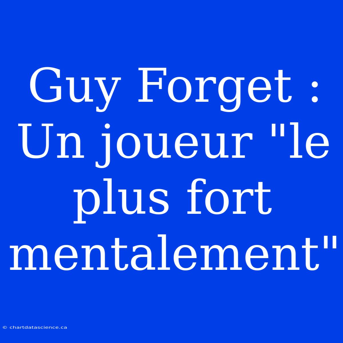 Guy Forget : Un Joueur 