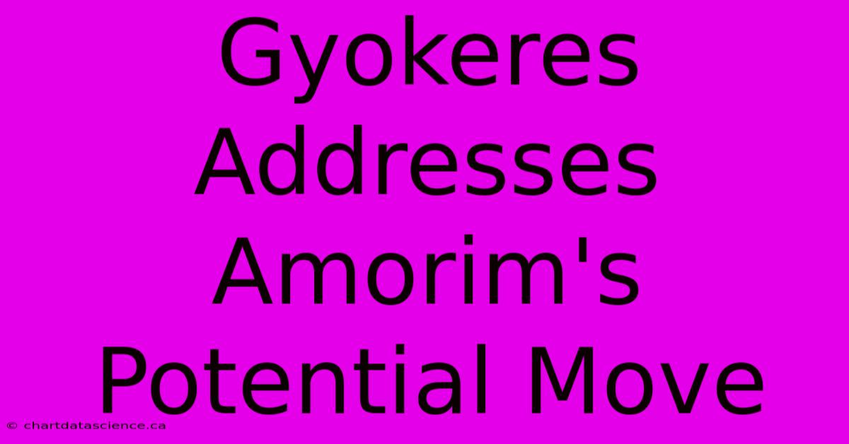 Gyokeres Addresses Amorim's Potential Move