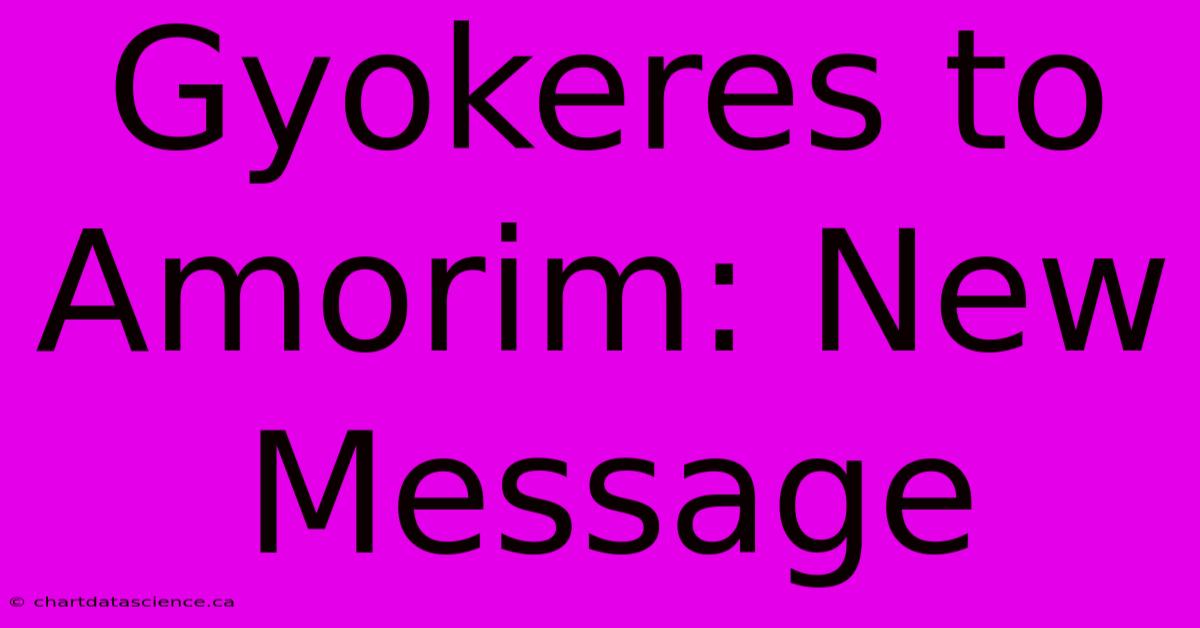 Gyokeres To Amorim: New Message