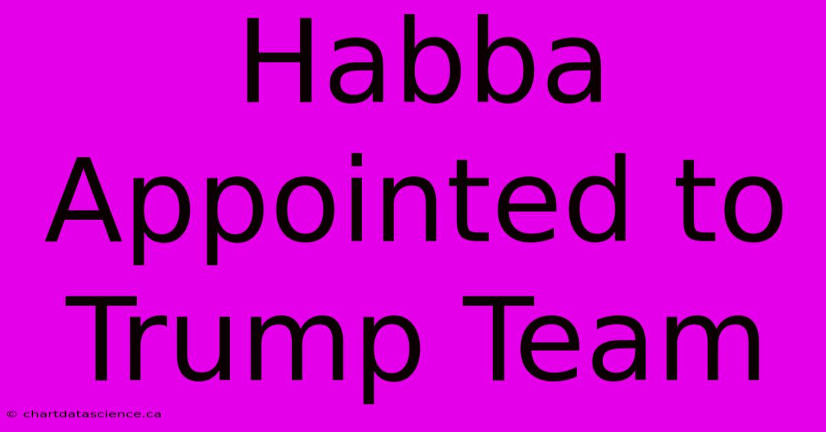 Habba Appointed To Trump Team