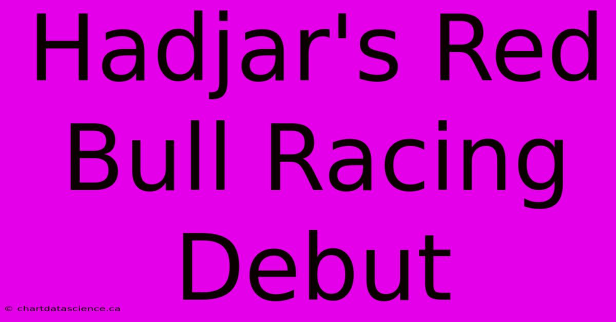 Hadjar's Red Bull Racing Debut