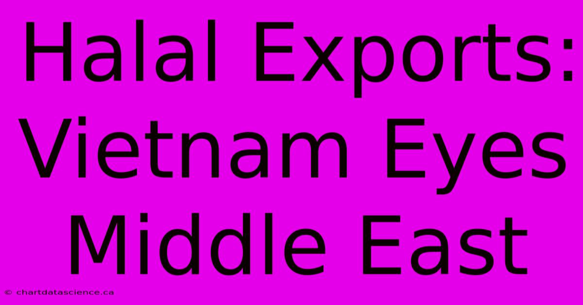 Halal Exports: Vietnam Eyes Middle East