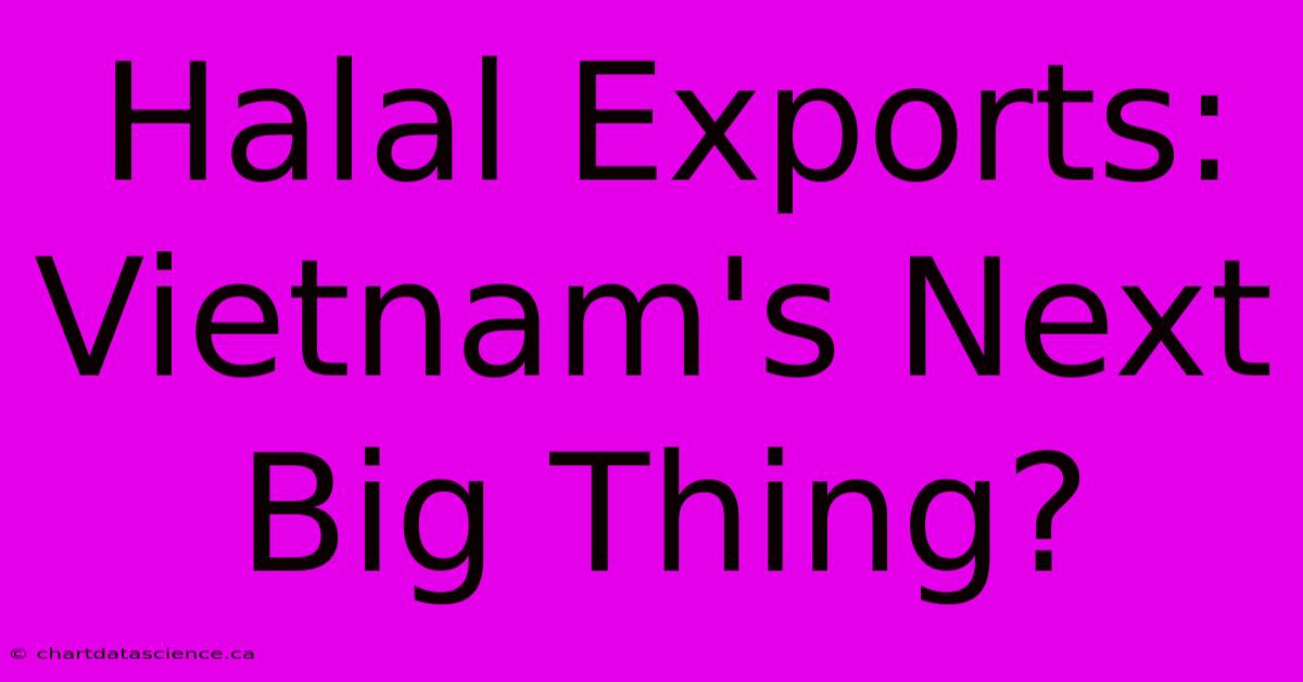 Halal Exports: Vietnam's Next Big Thing?