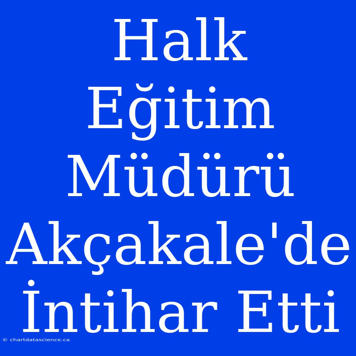 Halk Eğitim Müdürü Akçakale'de İntihar Etti