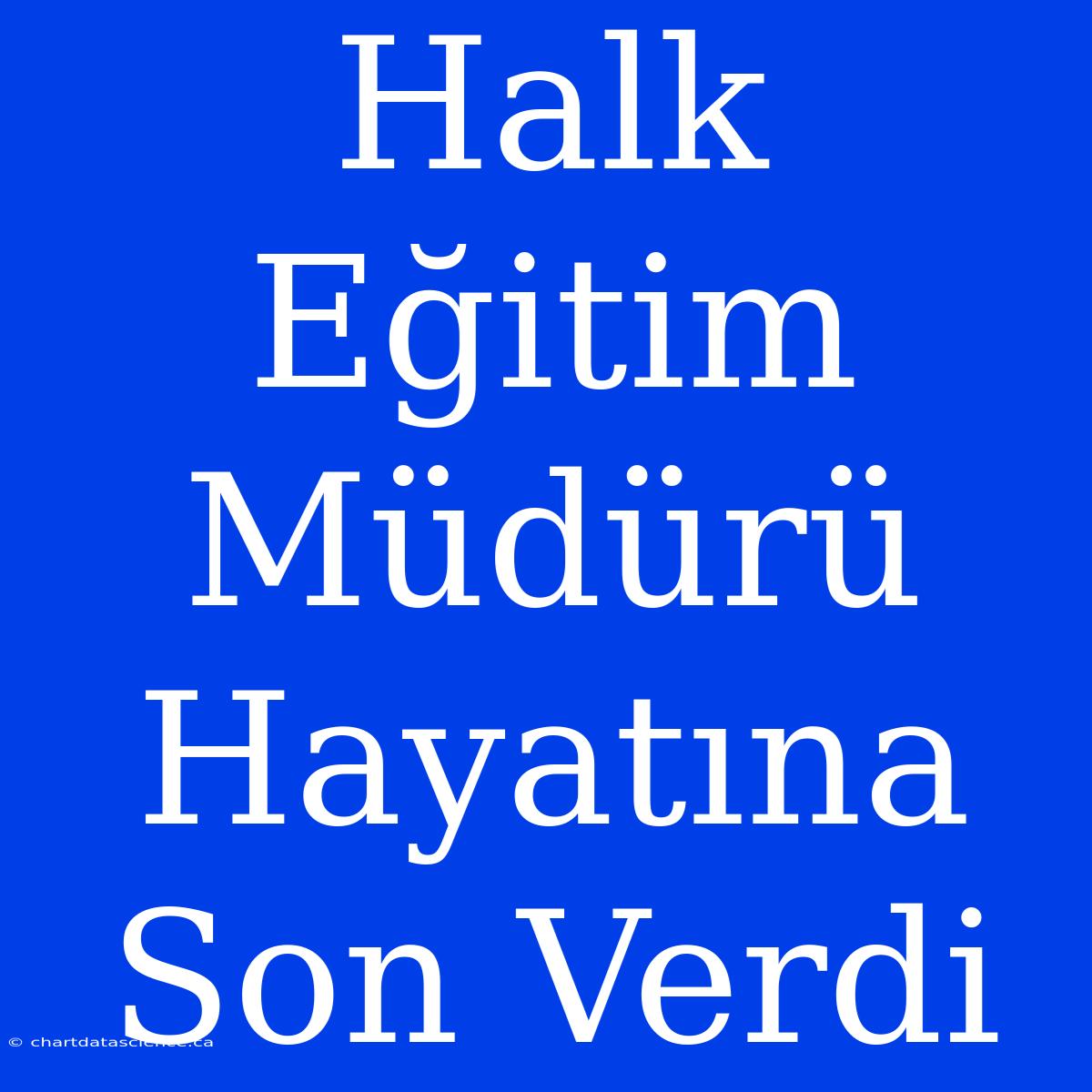 Halk Eğitim Müdürü Hayatına Son Verdi