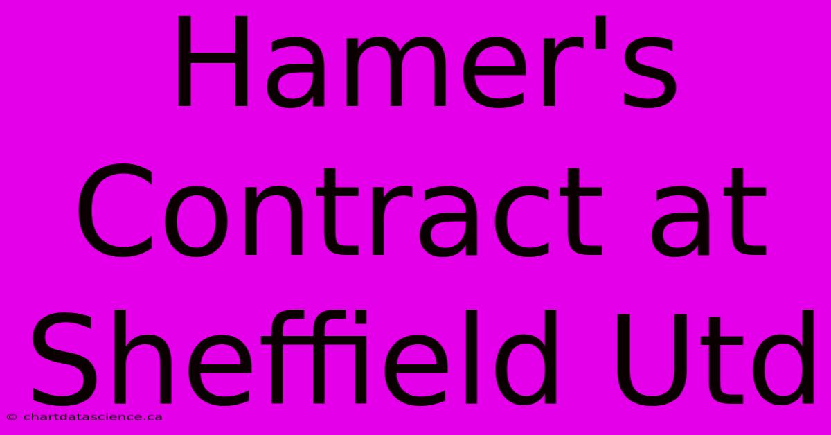 Hamer's Contract At Sheffield Utd