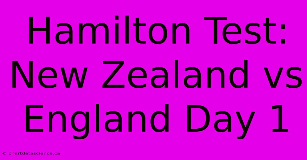 Hamilton Test: New Zealand Vs England Day 1