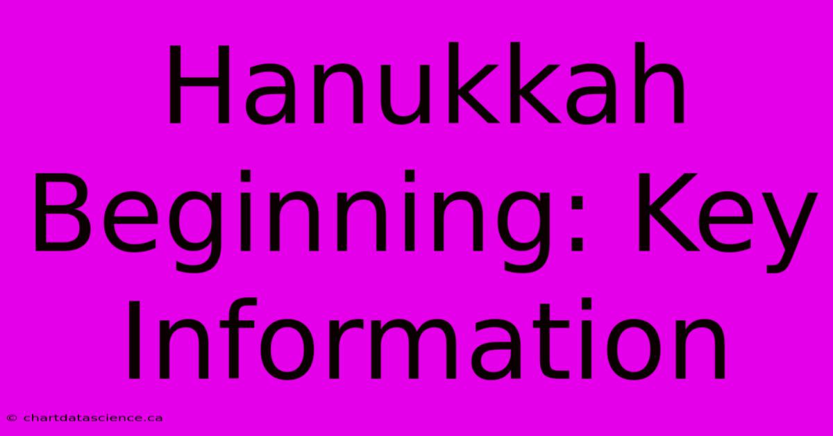 Hanukkah Beginning: Key Information