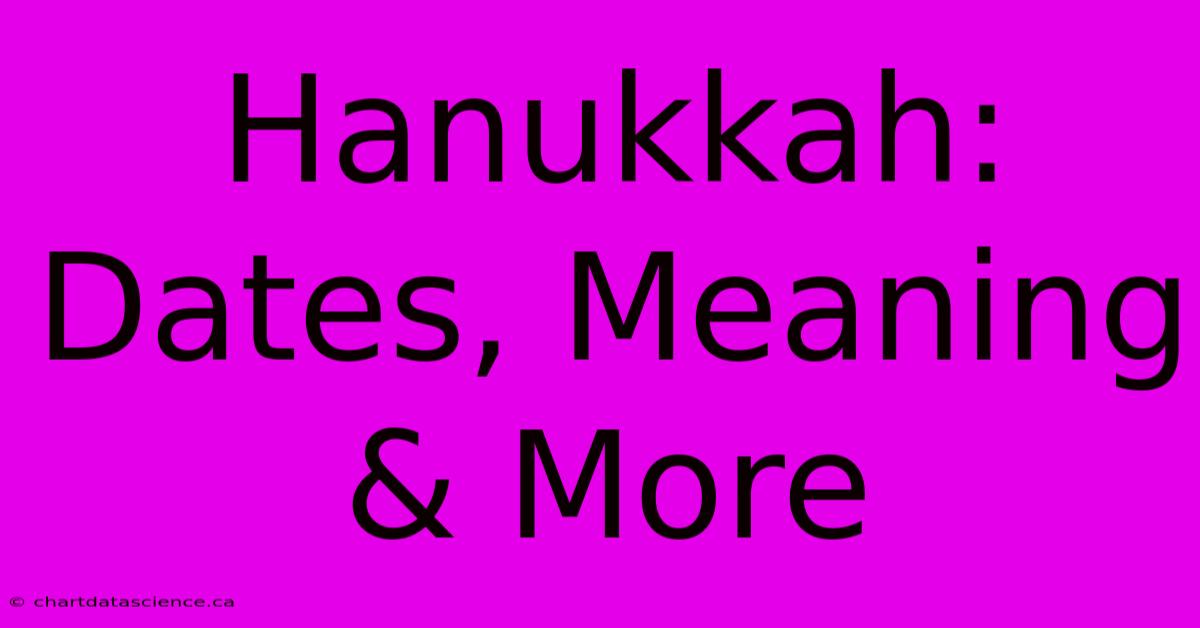 Hanukkah: Dates, Meaning & More