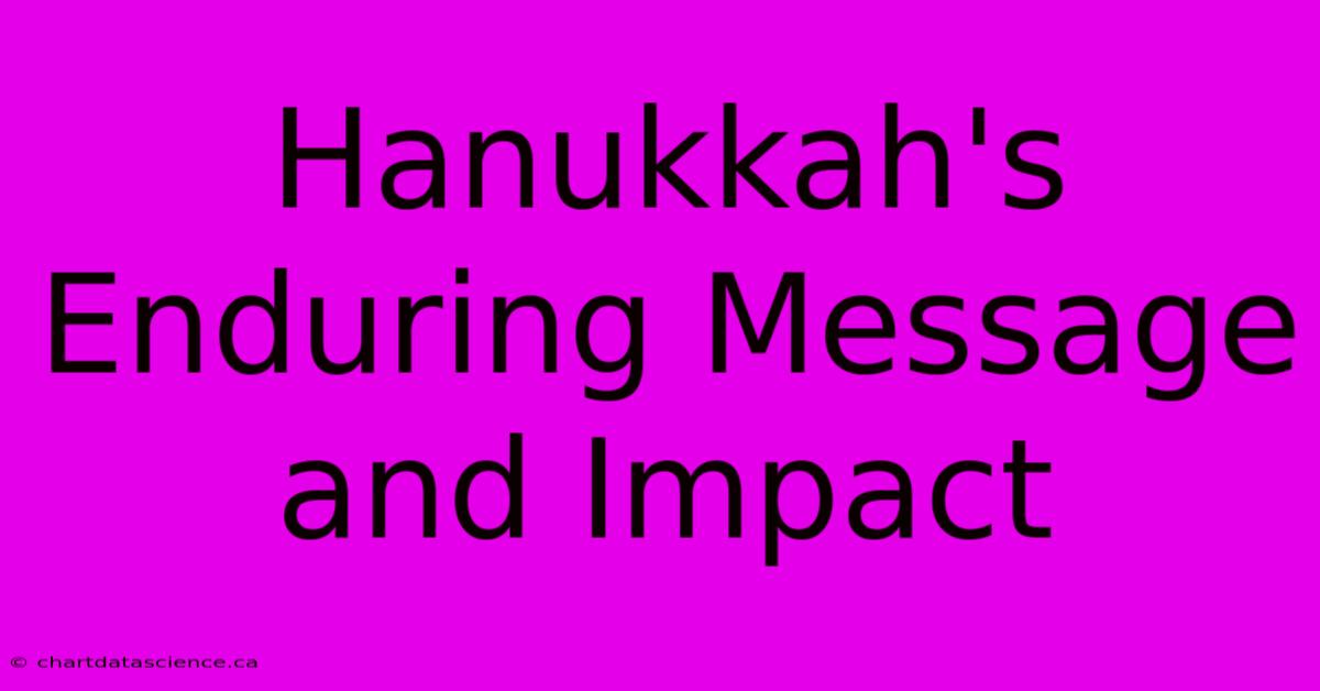 Hanukkah's Enduring Message And Impact