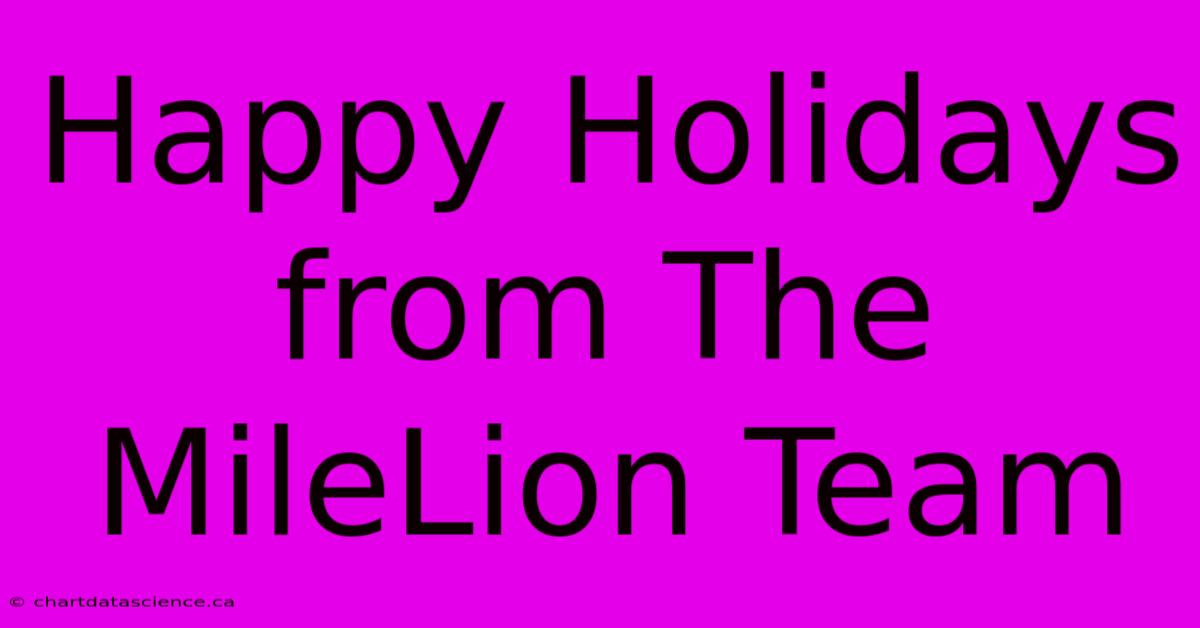 Happy Holidays From The MileLion Team